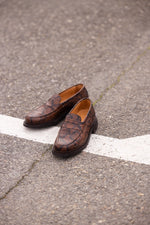 Charger l'image dans la galerie, Paul - Chaussures Mocassin Cuir Marron clair imprimé Lézard