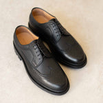 Charger l'image dans la galerie, Brogues - Chaussures Derby Cuir Grainé Noir