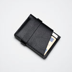 Charger l'image dans la galerie, Le porte carte - Cuir Noir et Cuir Grainé Noir