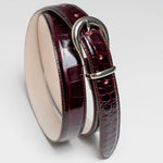 Charger l'image dans la galerie, Tony - Ceinture Cuir Croco Bordeaux