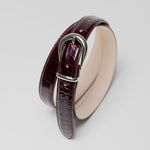 Charger l'image dans la galerie, Tony - Ceinture Cuir Croco Bordeaux
