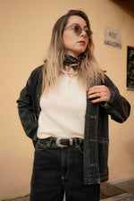 Charger l'image dans la galerie, Kayce - Ceinture Western en Cuir de Veau Noir