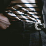 Charger l'image dans la galerie, Kayce - Ceinture Western en Cuir de Veau Noir