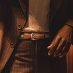 Charger l'image dans la galerie, Carter - Ceinture Western en Daim Marron Cognac