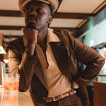 Charger l'image dans la galerie, Carter - Ceinture Western en Daim Marron Cognac