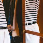 Charger l'image dans la galerie, Monica - Ceinture en Cuir Noir avec motif tressé