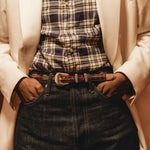 Charger l'image dans la galerie, Colby - Ceinture Western en Cuir de veau Marron