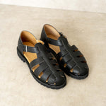 Charger l'image dans la galerie, Fisherman - Sandale en cuir grainé noir