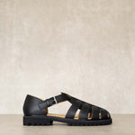 Charger l'image dans la galerie, Fisherman - Sandale en cuir grainé noir