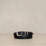 Charger l'image dans la galerie, Jonas - Ceinture Western en Cuir de veau Noir