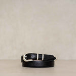 Charger l'image dans la galerie, Jonny - Ceinture Western en Cuir de Veau Noir