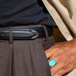 Charger l'image dans la galerie, Jonas - Ceinture Western en Cuir de veau Noir