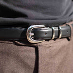 Charger l'image dans la galerie, Jonas - Ceinture Western en Cuir de veau Noir