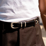 Charger l'image dans la galerie, Jonny - Ceinture Western en Cuir de Veau Noir