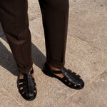 Charger l'image dans la galerie, Fisherman - Sandale en cuir grainé noir