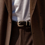 Charger l'image dans la galerie, Jonny - Ceinture Western en Cuir de Veau Noir