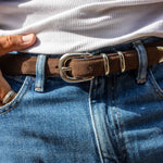 Charger l'image dans la galerie, Jonas - Ceinture Western en Daim Marron