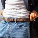 Charger l'image dans la galerie, Jonas - Ceinture Western en Daim Marron