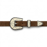 Charger l'image dans la galerie, Boucle Ivoire - Ceinture Cuir Suede Cognac