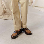 Charger l'image dans la galerie, Penny Loafer - Chaussures Mocassin Cuir Marron et Daim Kaki