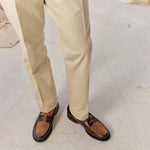 Charger l'image dans la galerie, Penny Loafer - Chaussures Mocassin Cuir Marron et Daim Kaki