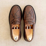 Charger l'image dans la galerie, Paul - Chaussures Mocassin Cuir Marron clair imprimé Lézard