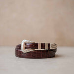 Charger l'image dans la galerie, Jesse - Ceinture Western Cuir Marron