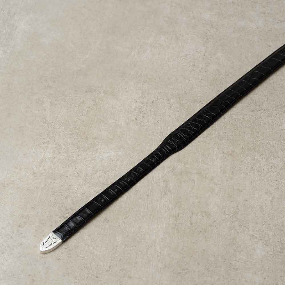 Ceinture En Véritable Crocodile Marron Vintage Années 80 - Taille 70cm, Fabrication Française