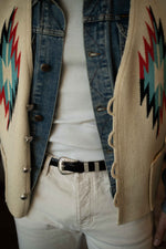 Charger l'image dans la galerie, Jesse - Ceinture Western Cuir Croco Noir