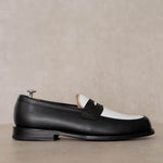 Charger l&#39;image dans la galerie, Penny Loafer - Chaussures Mocassin Cuir Noir et Blanc
