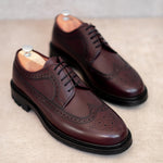 Charger l'image dans la galerie, Brogues - Chaussures Derby Cuir Bordeaux