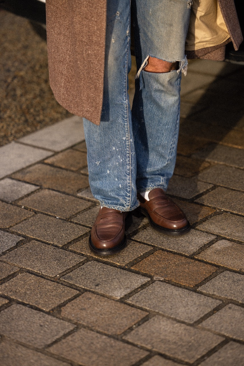 Paul - Chaussures Mocassin Cuir Grainé Marron