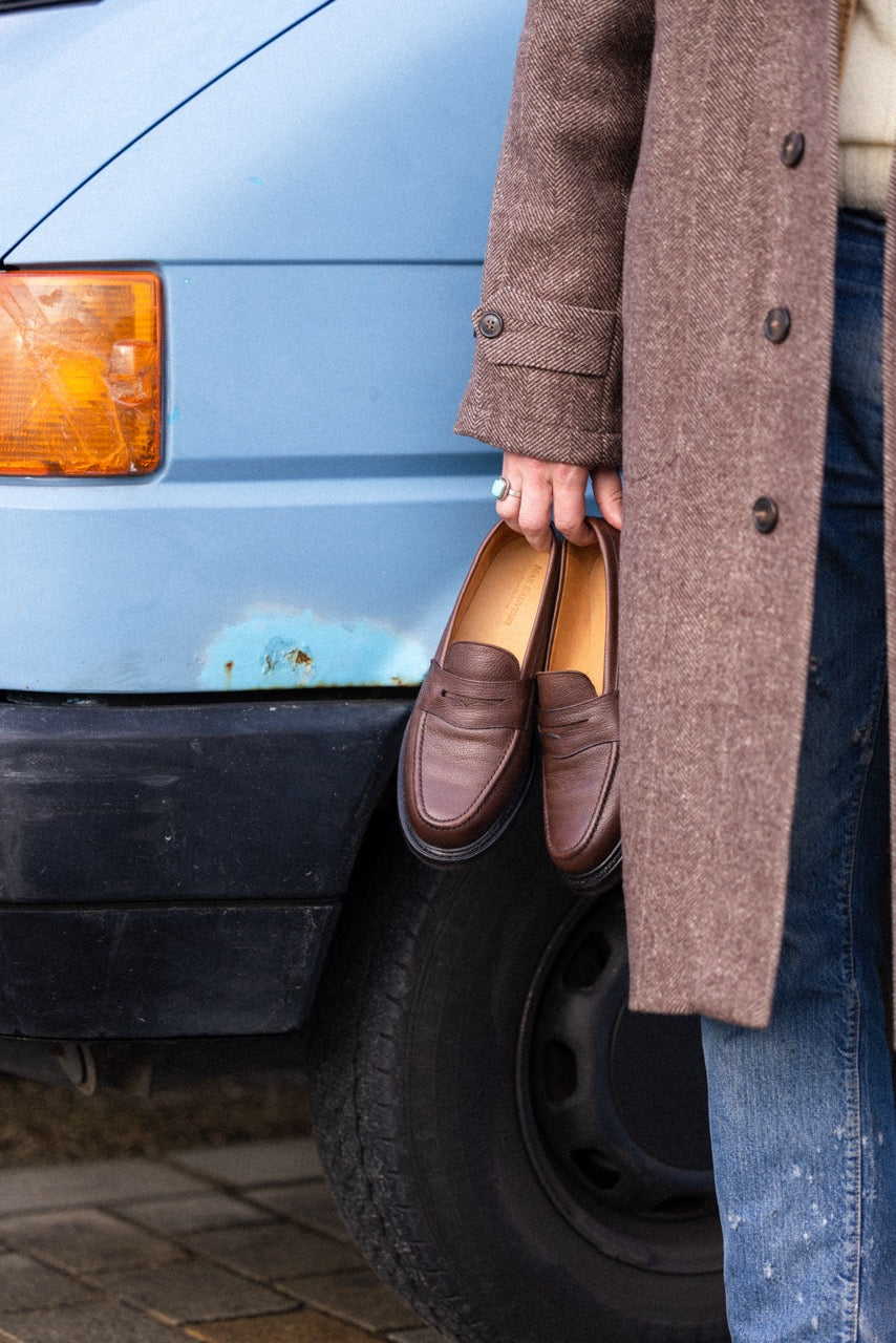 Paul - Chaussures Mocassin Cuir Grainé Marron