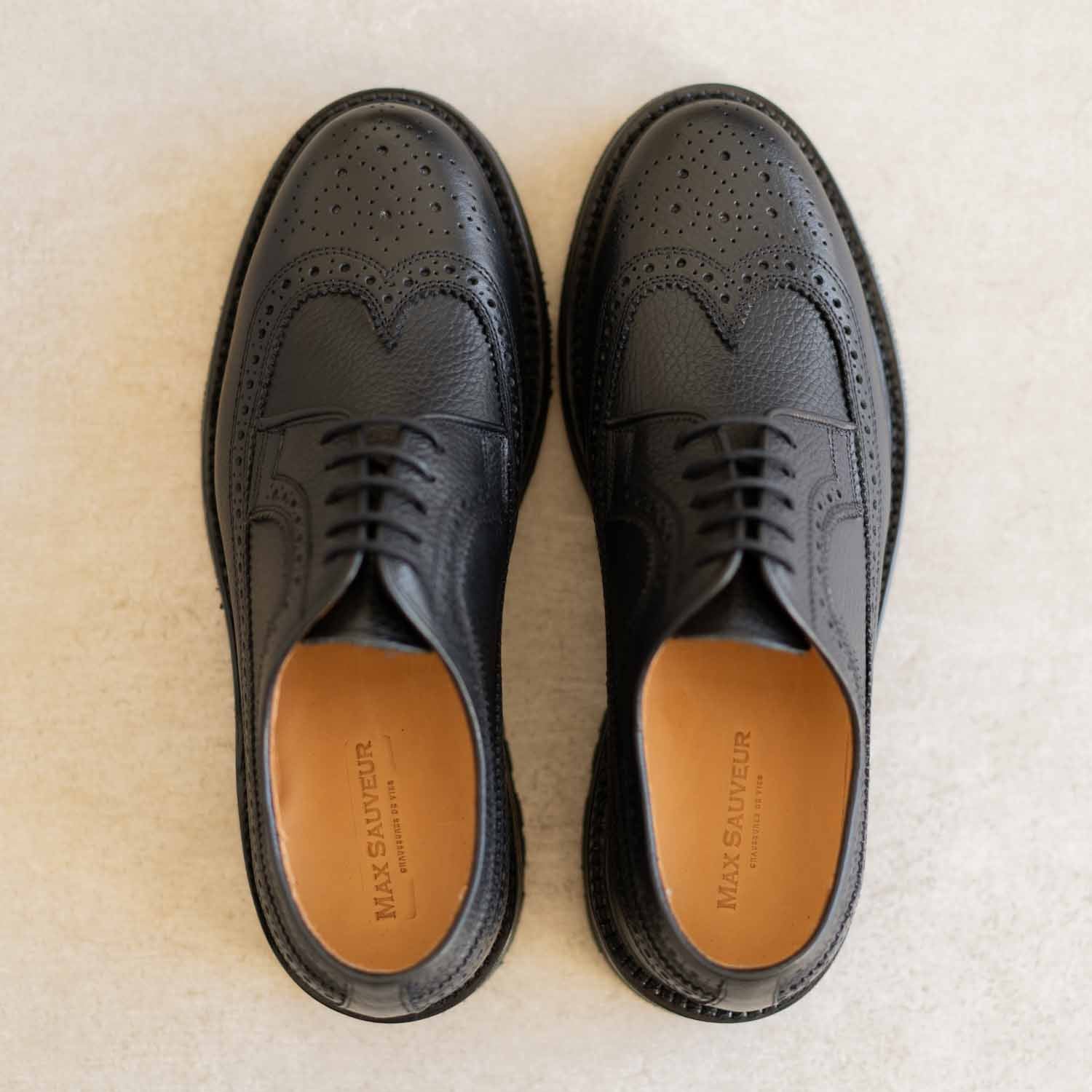 Brogues - Chaussures Derby Cuir Grainé Noir
