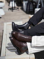 Charger l&#39;image dans la galerie, Chelsea Chapman - Chaussures Boots Cuir Grainé Bordeaux
