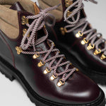 Charger l&#39;image dans la galerie, Cliff - Chaussures Hiking Boots Cuir Grainé Bordeaux - Crochets dorés
