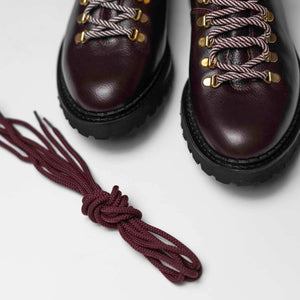 Cliff - Chaussures Hiking Boots Cuir Grainé Bordeaux - Crochets dorés