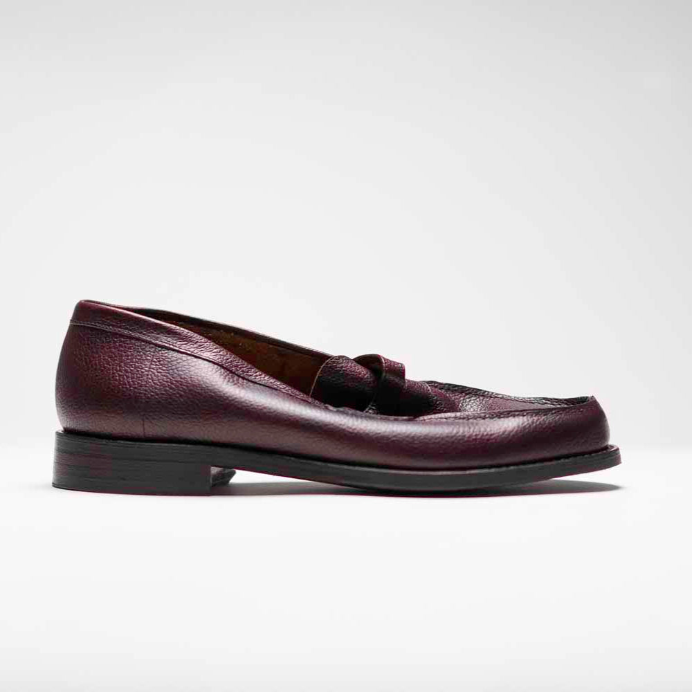 Peter A. - Chaussures Mocassin Cuir Grainé Bordeaux
