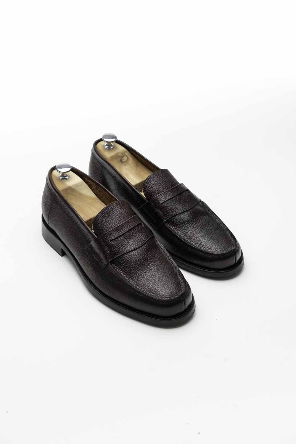 Peter A. - Chaussures Mocassin Cuir Grainé Bordeaux