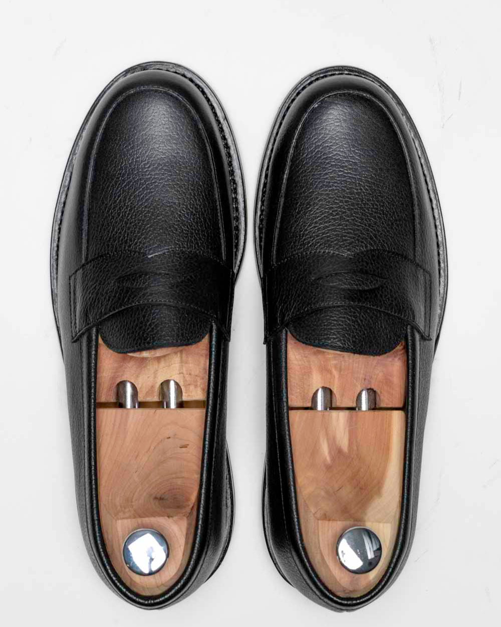 Penny Loafer - Chaussures Mocassin Cuir Grainé Noir