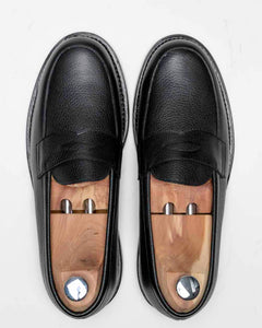 Penny Loafer - Chaussures Mocassin Cuir Grainé Noir