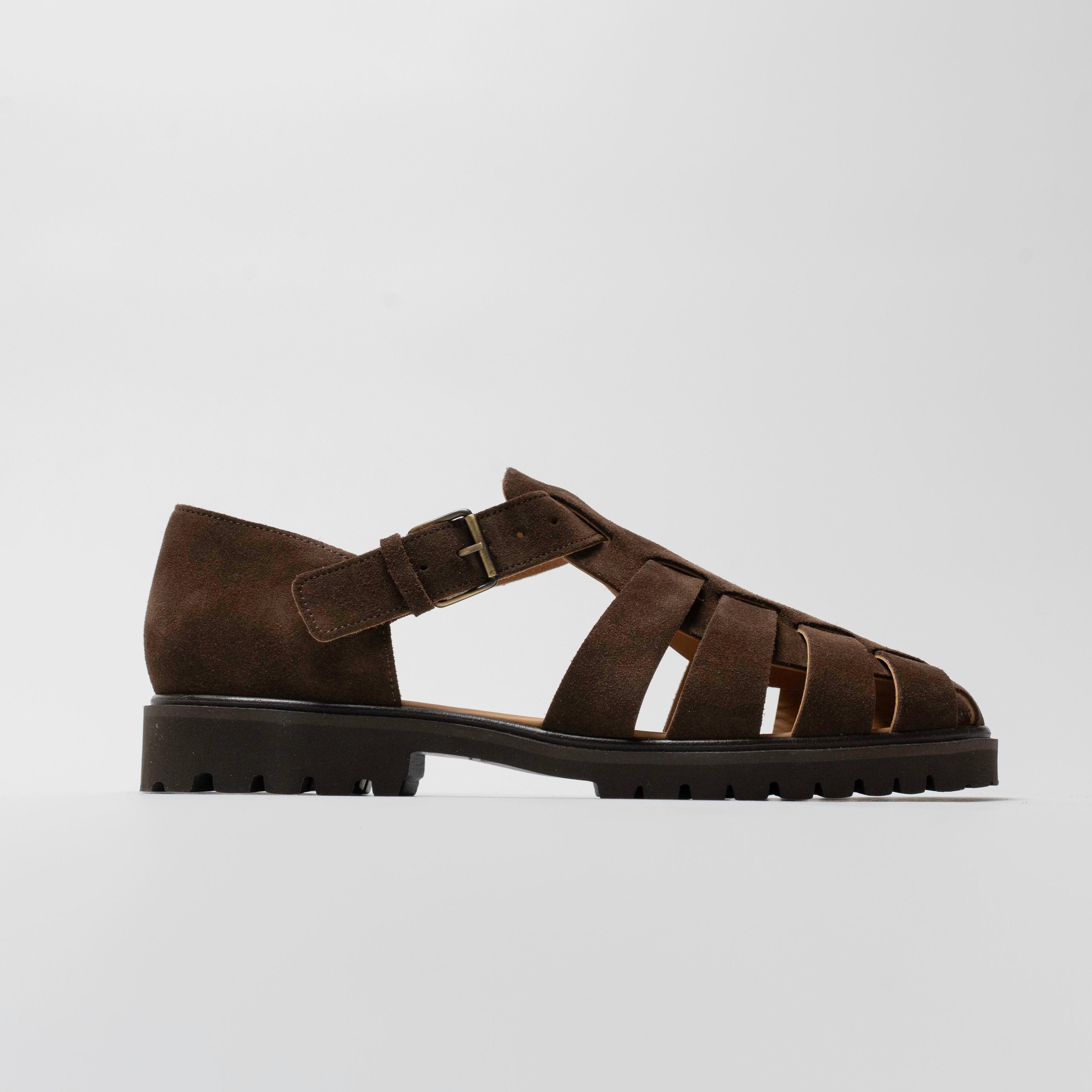 Fisherman - Sandale en daim marron foncé