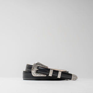 Jesse - Ceinture Western Cuir Noir