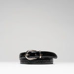 Charger l&#39;image dans la galerie, Tony - Ceinture Cuir Croco Noir
