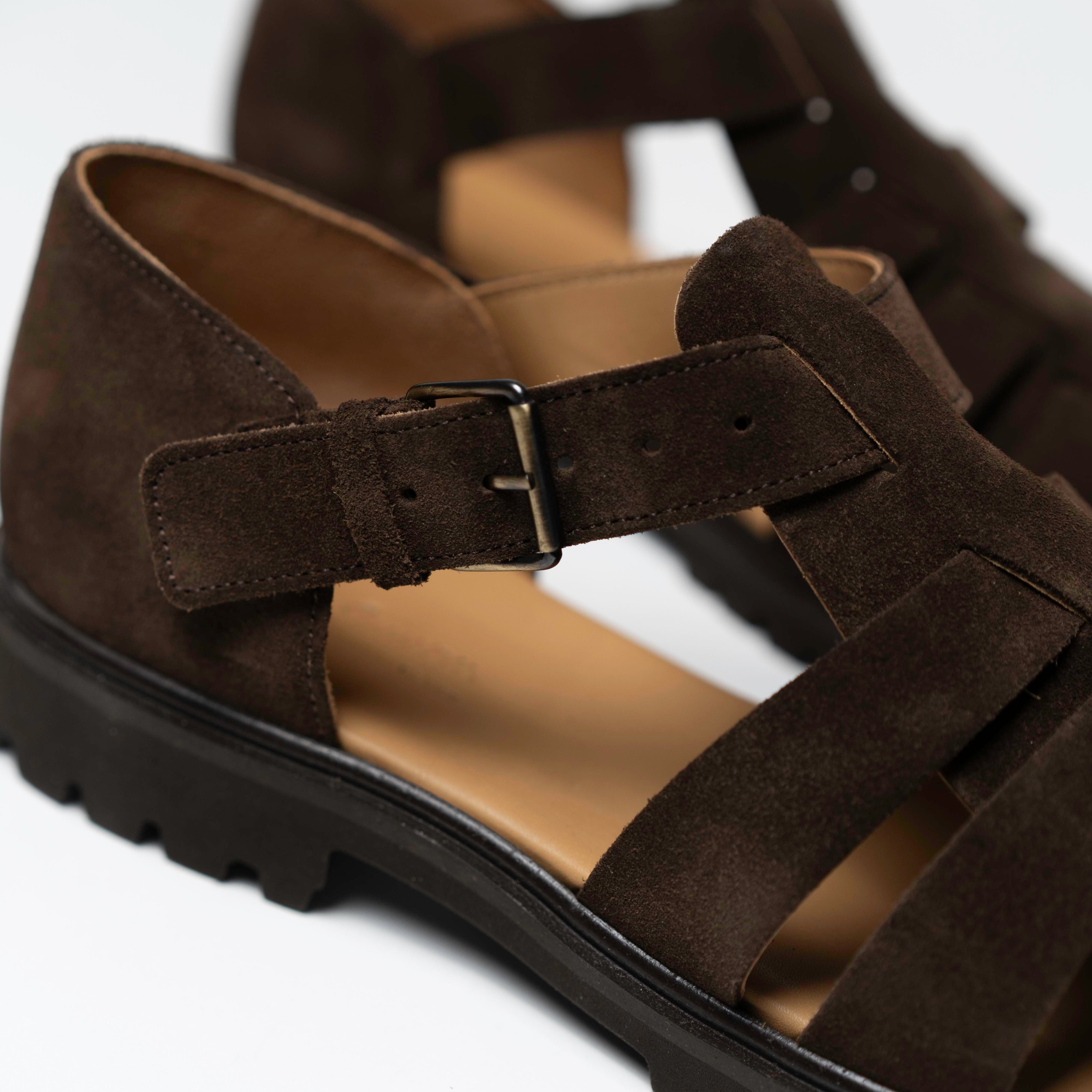 Fisherman - Sandale en daim marron foncé