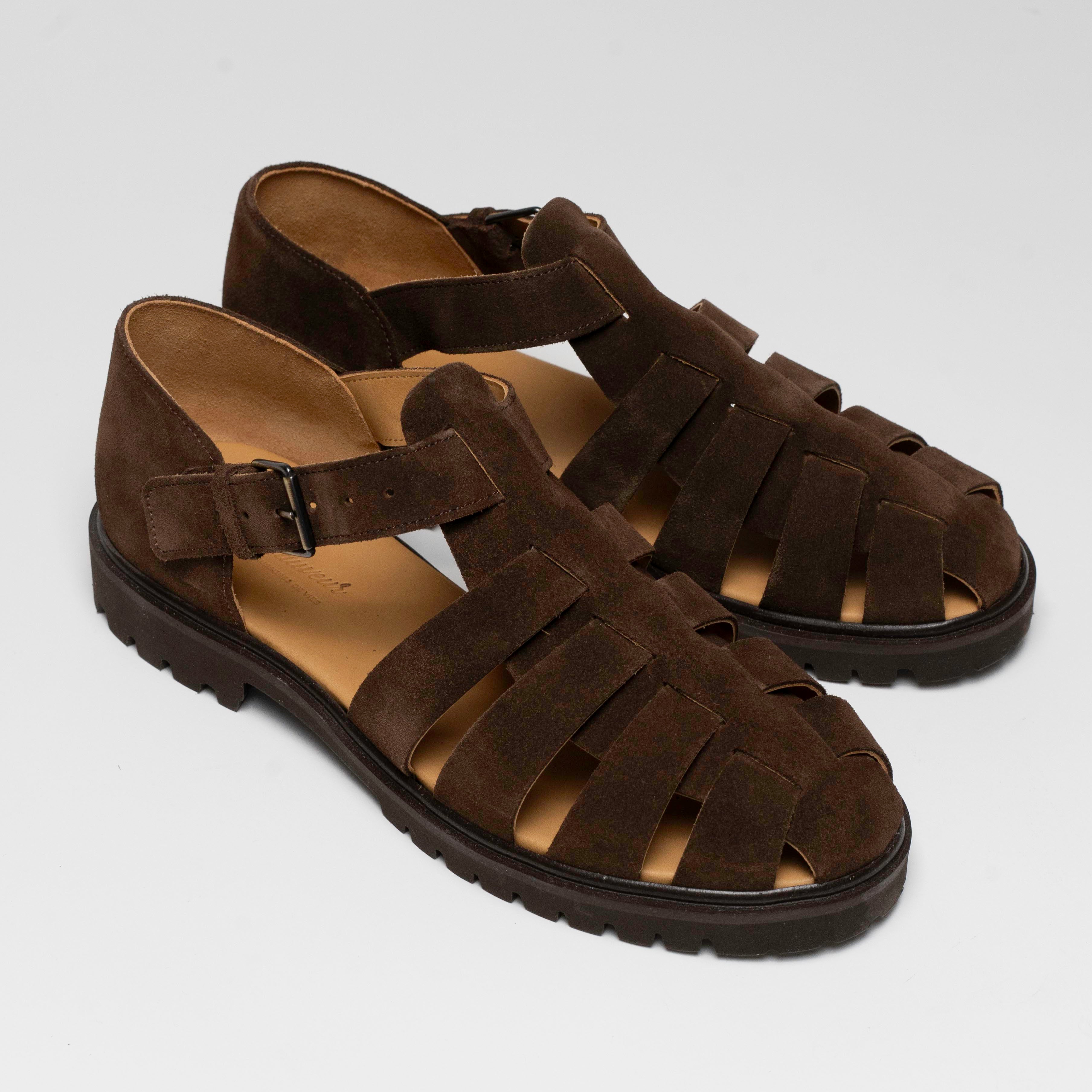 Fisherman - Sandale en daim marron foncé