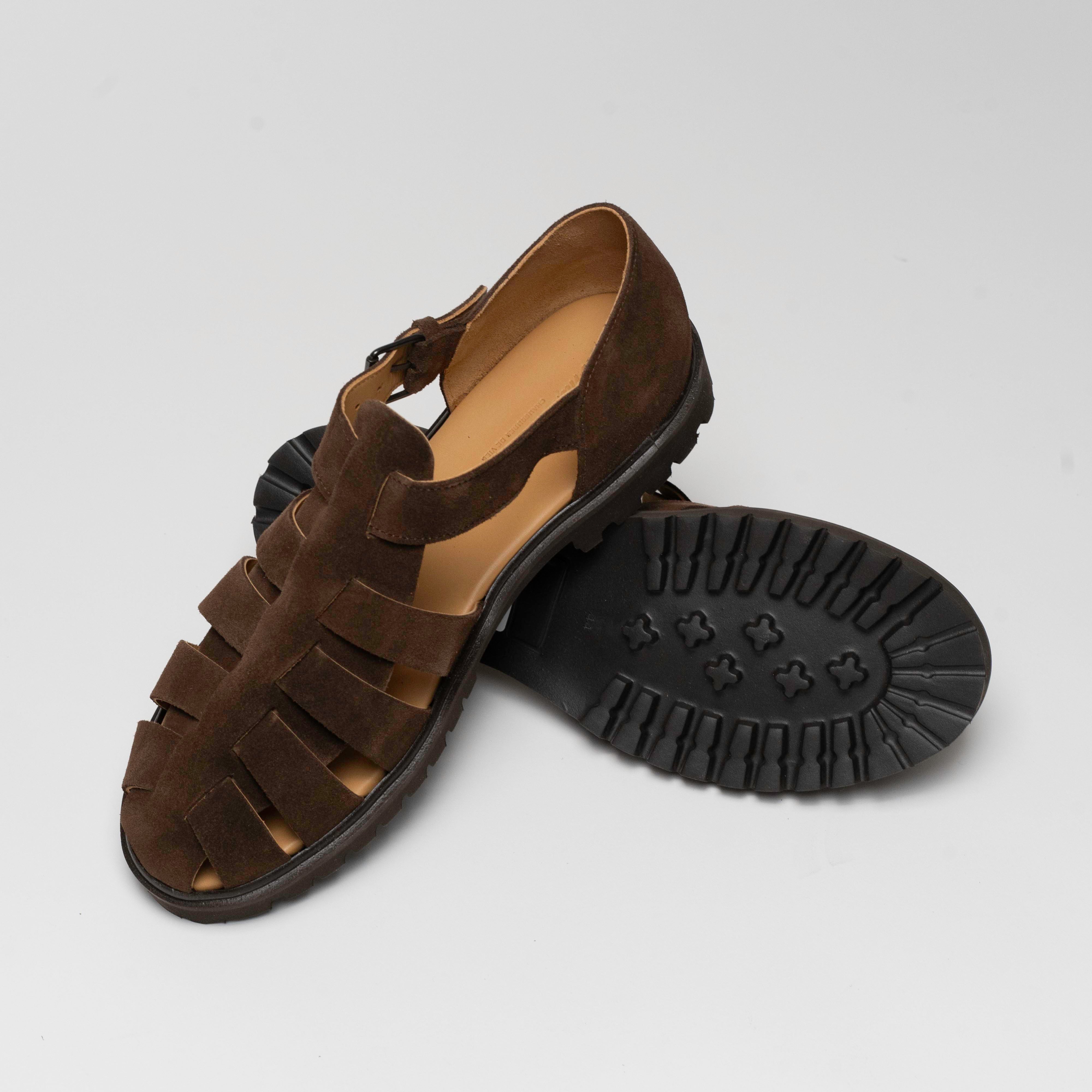 Fisherman - Sandale en daim marron foncé