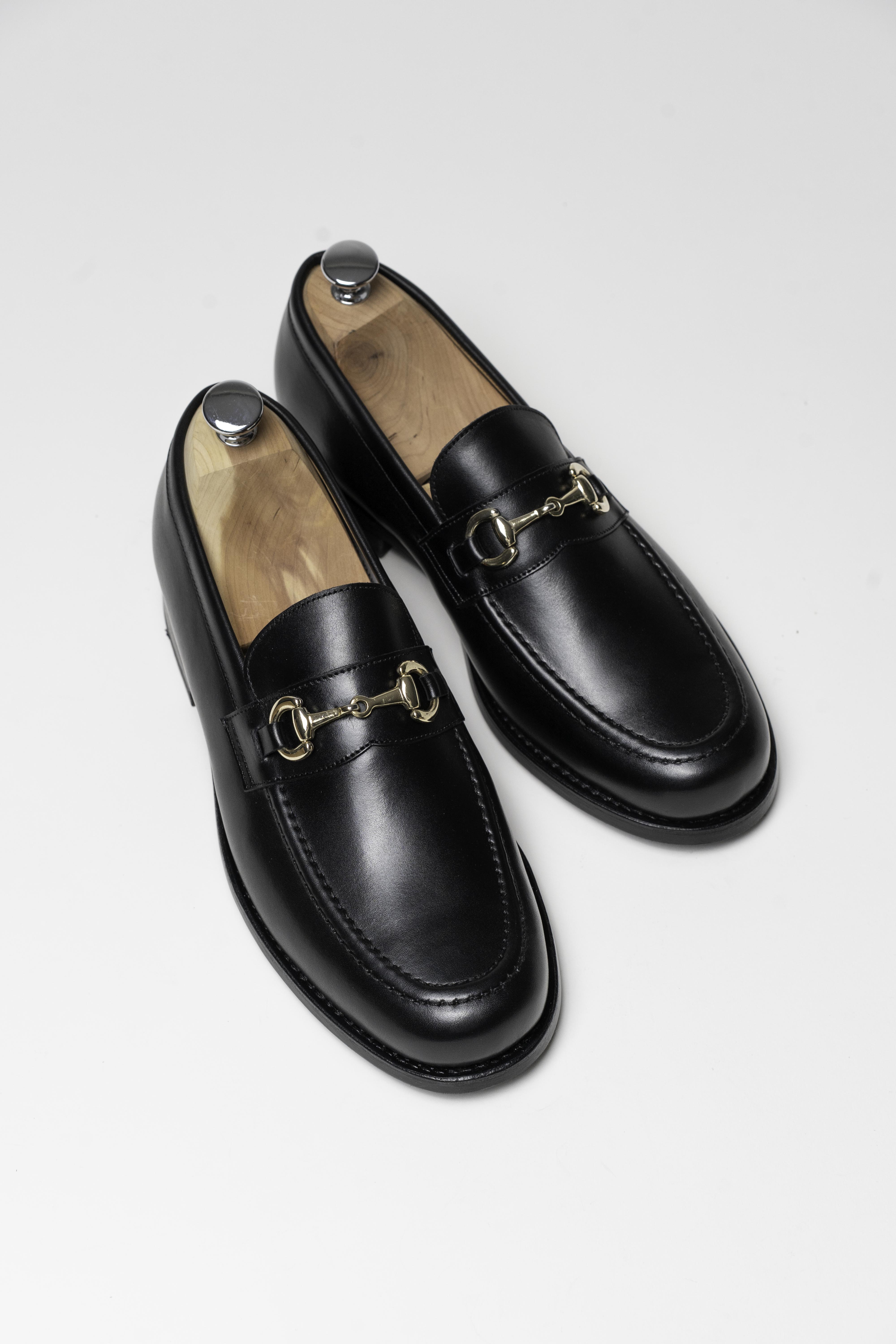 Horsebit Loafer - Chaussures Mocassin à Mors Cuir Noir