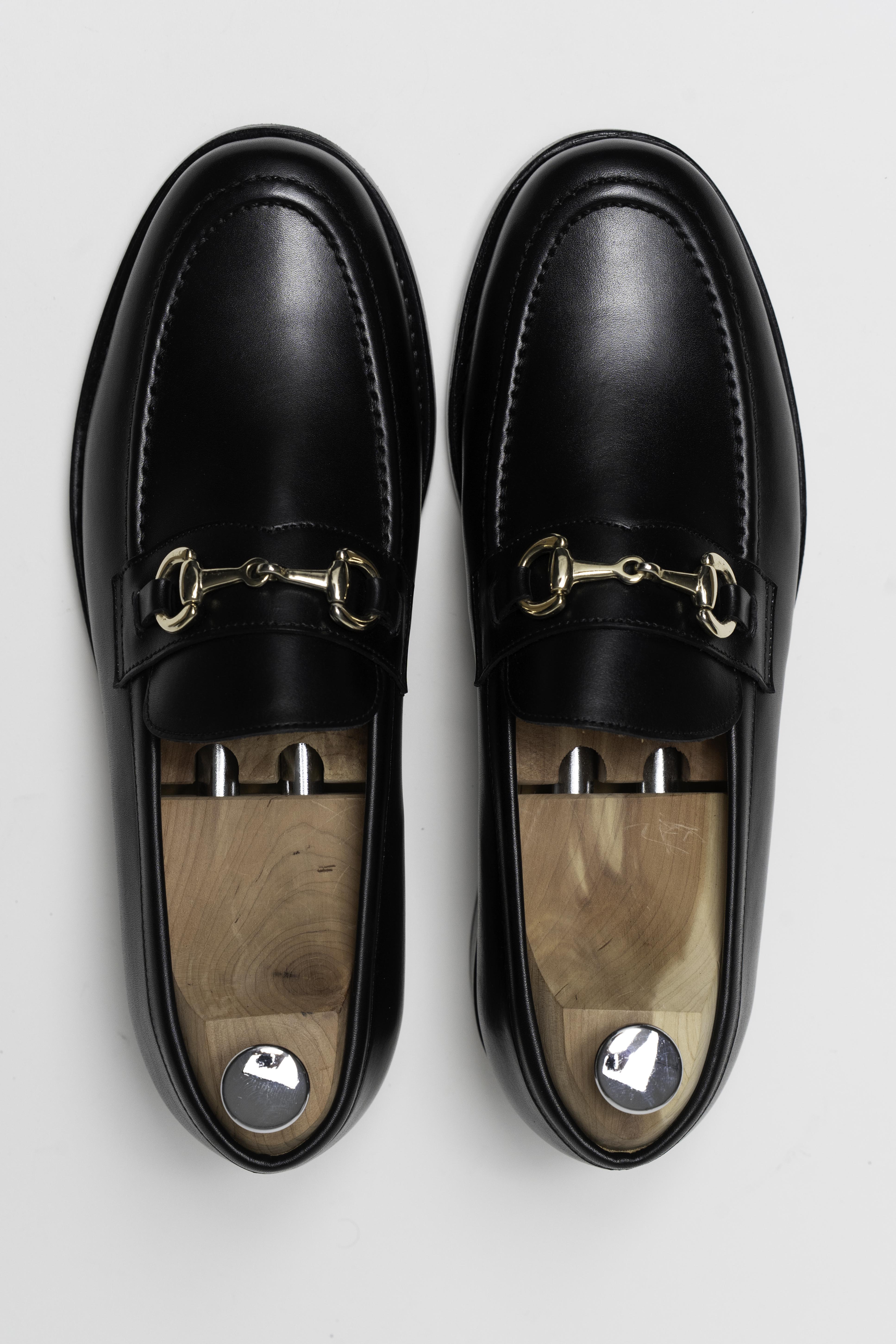Horsebit Loafer - Chaussures Mocassin à Mors Cuir Noir