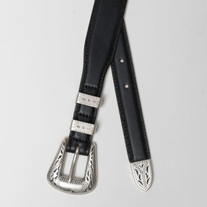 Jesse - Ceinture Western Cuir Noir